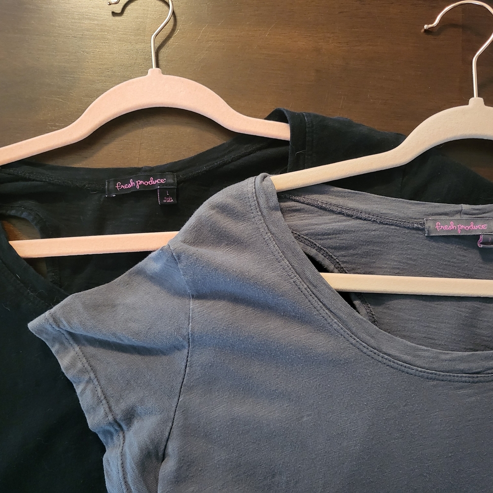 Lot of 2 Fresh Produce Black and Gray Dresses